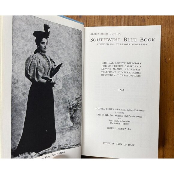 Southwest Blue Book 1974 Society Directory Hardcover - Picture 3 of 4